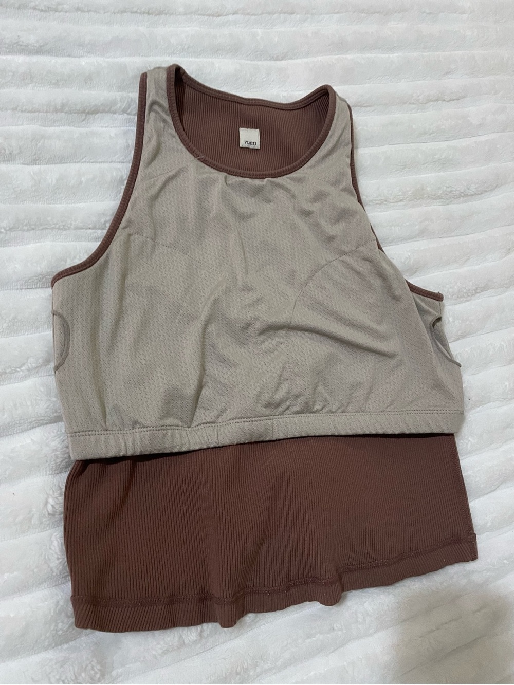 Vuori Mauve Ribbed Crop Tank - Picture 10 of 10